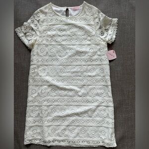Vow’d Women’s Ivory Lace Lined Shift Dress Medium NWT Floral Midi
